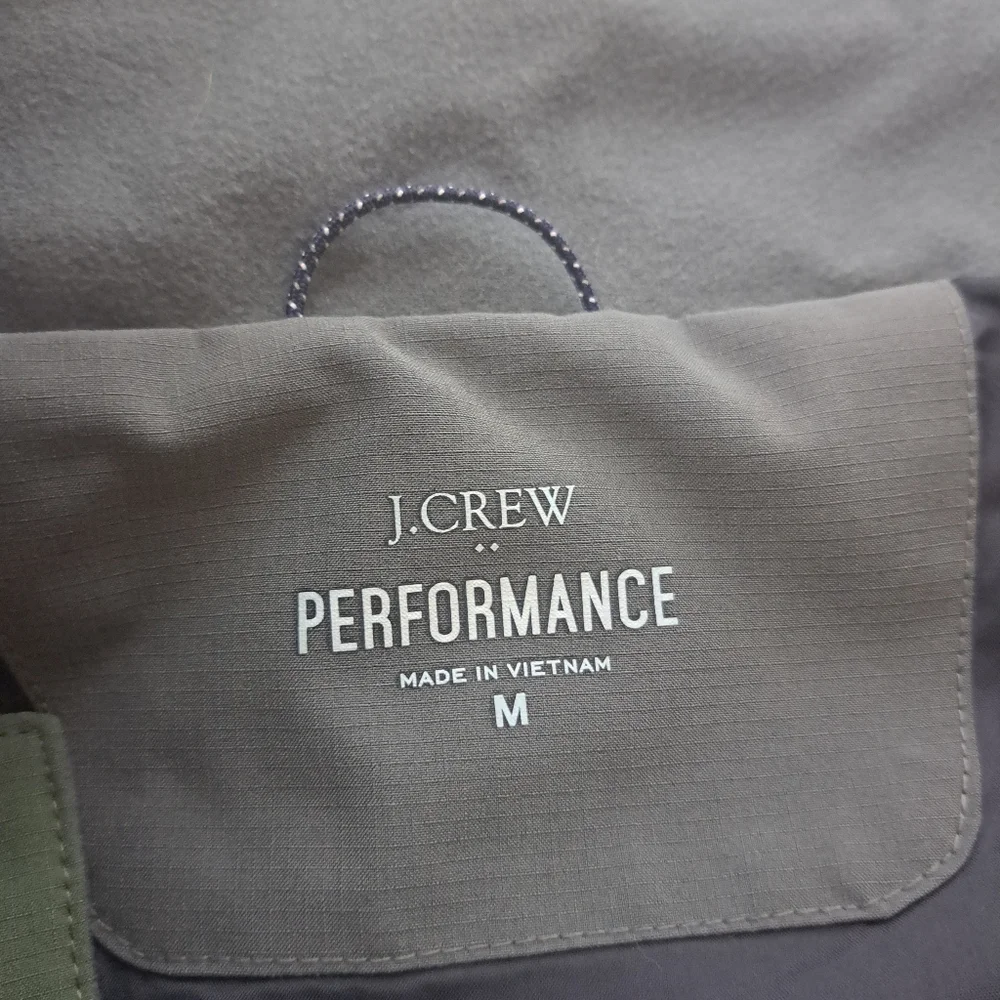J Crew Performance Mens Medium Colorblock Performance Jacket Green Gray‎